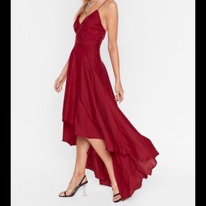 Nasty gal red high low dress 8